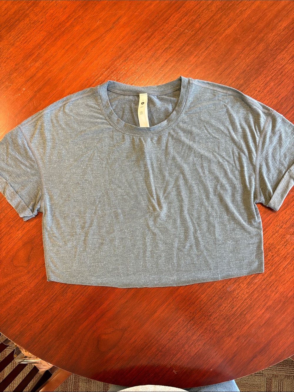 Cropped Crewneck Tee in Heather Gray